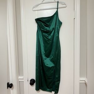 Green one shoulder dress